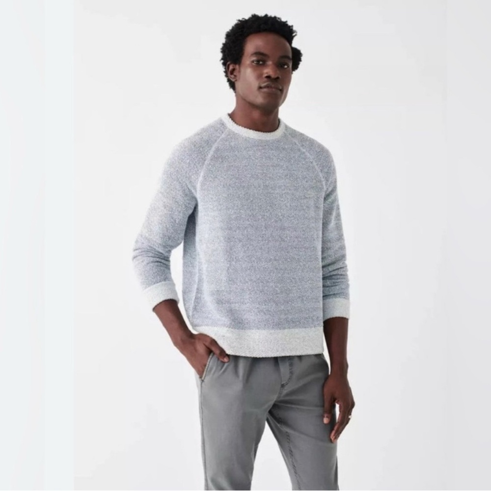 Faherty Light Gray Heathered Crewneck Sweater